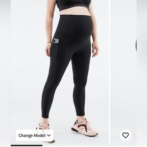 Set of 2 Fabletics PureLuxe High-Waisted Maternity Leggings- Black